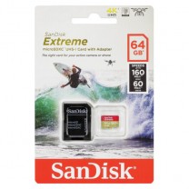 obrázek Paměťová karta SanDisk Extreme microSDXC 64GB A2 u3 4K 160MB/s V30 + SD adaptér 